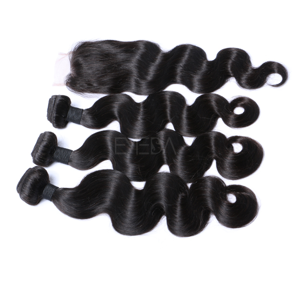 4x4 lace closure with virgin human hair bundles CX076